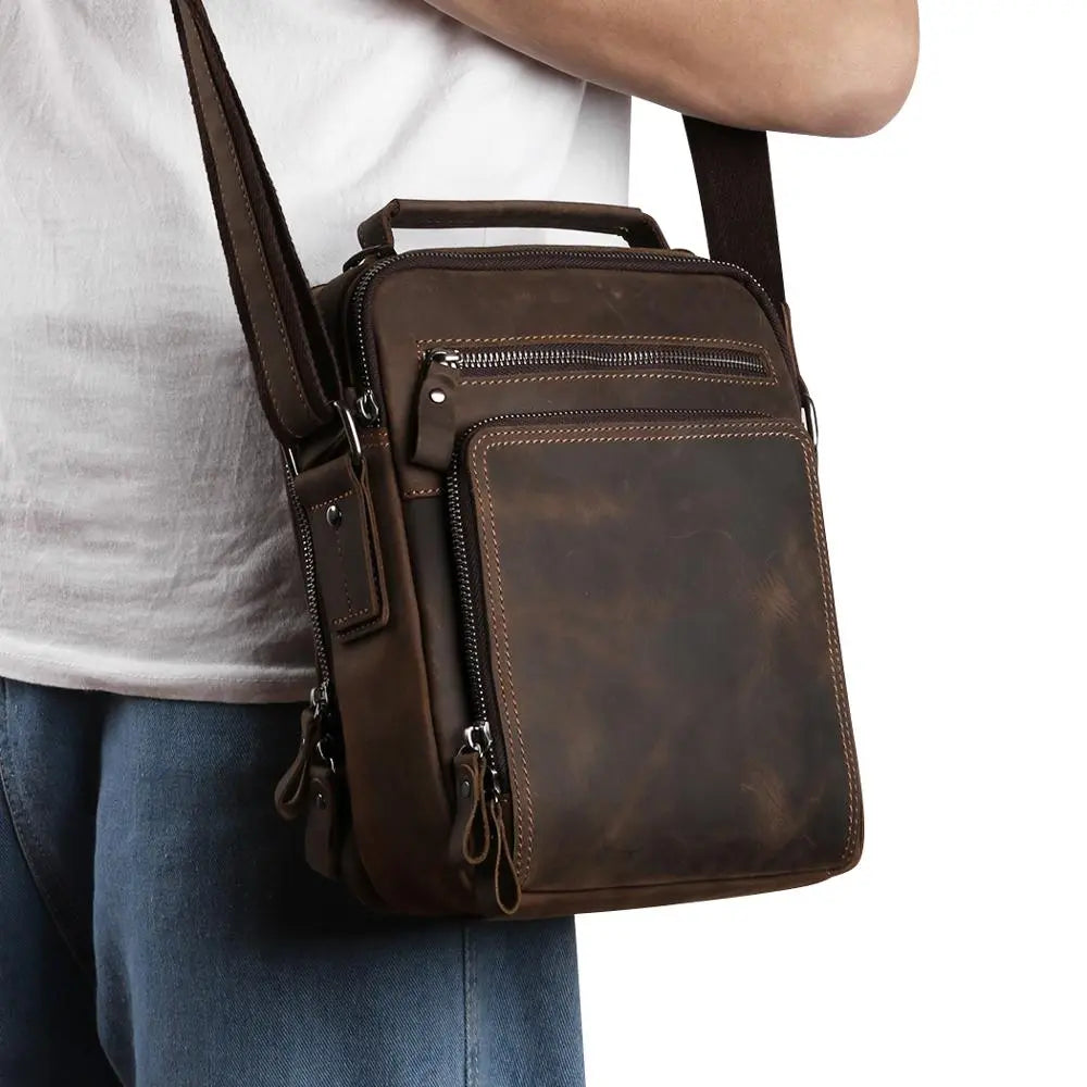 Multi-Compartment Leather Bag