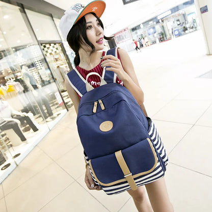 Kit: Women's USB Backpack + Bag + Pencil Case