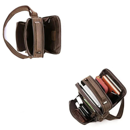 Multi-Compartment Leather Bag