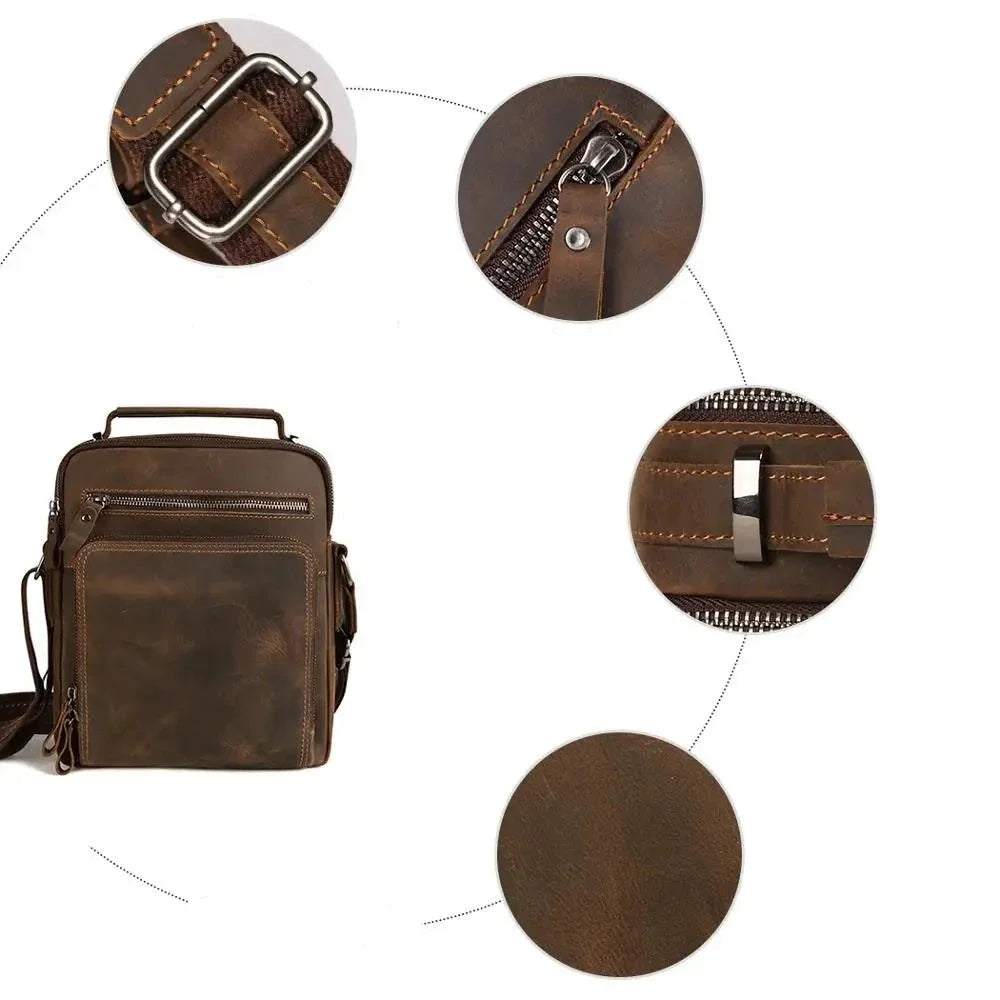 Multi-Compartment Leather Bag
