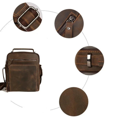 Multi-Compartment Leather Bag