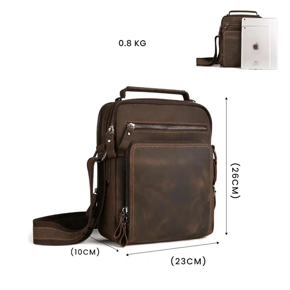 Multi-Compartment Leather Bag