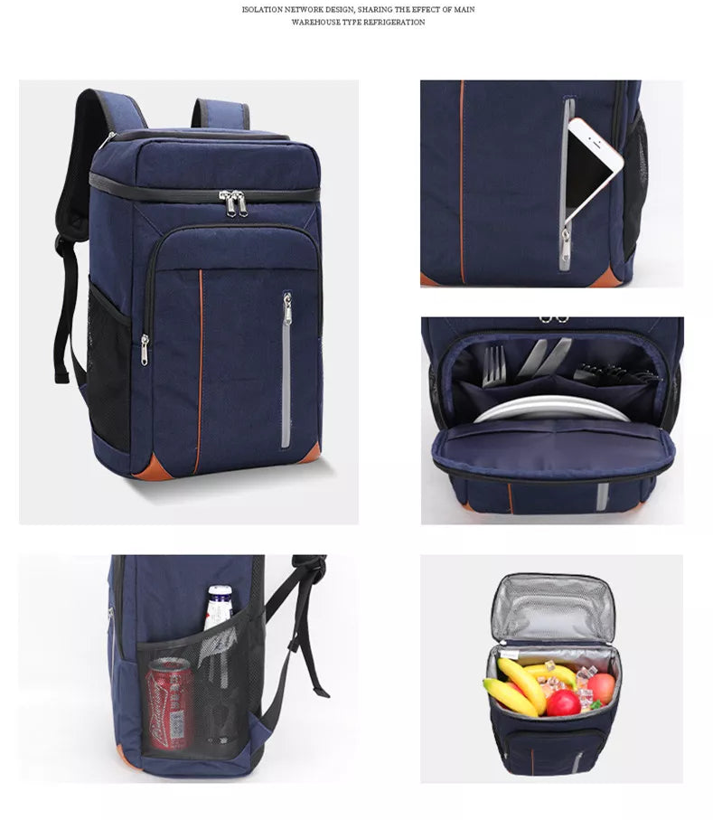 30L Thermal Backpack with Food and Drink Compartment
