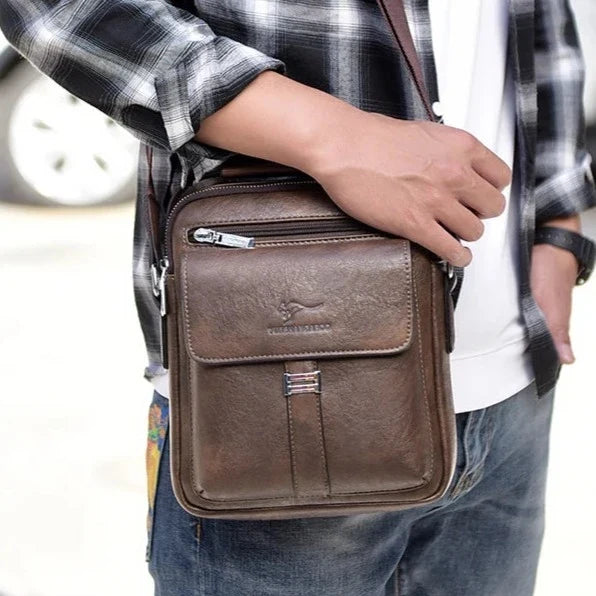 Men's Shoulder Bag with Zipper