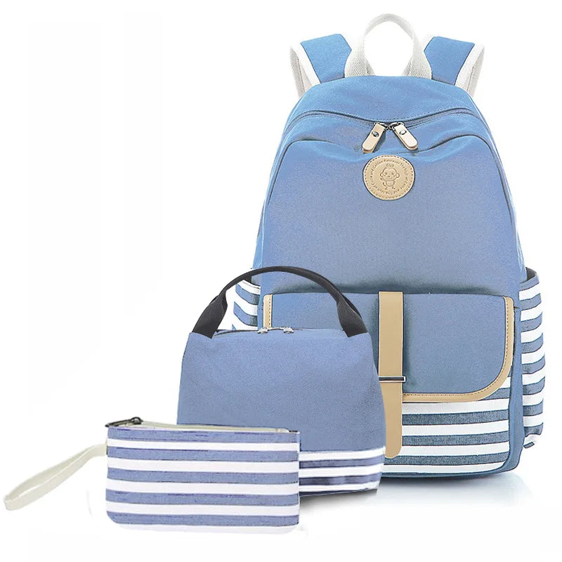 Kit: Women's USB Backpack + Bag + Pencil Case
