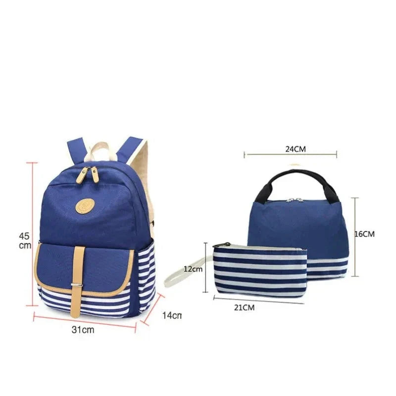 Kit: Women's USB Backpack + Bag + Pencil Case