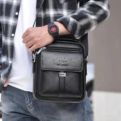 Men's Shoulder Bag with Zipper