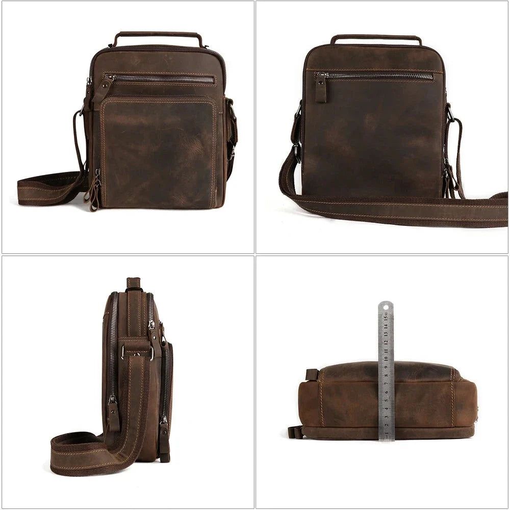 Multi-Compartment Leather Bag