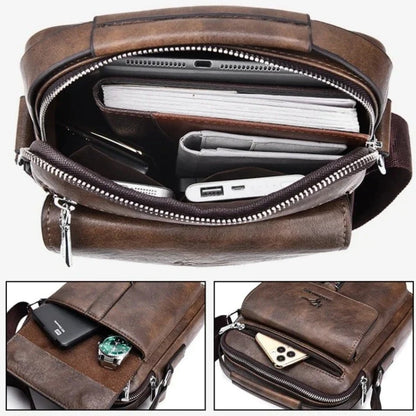 Men's Shoulder Bag with Zipper