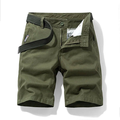 Shorts de algodão puro multi bolso masculino, grandes dimensões, solto, reto, perna, cinco pontos, casual, shorts de praia acima do joelho, verão