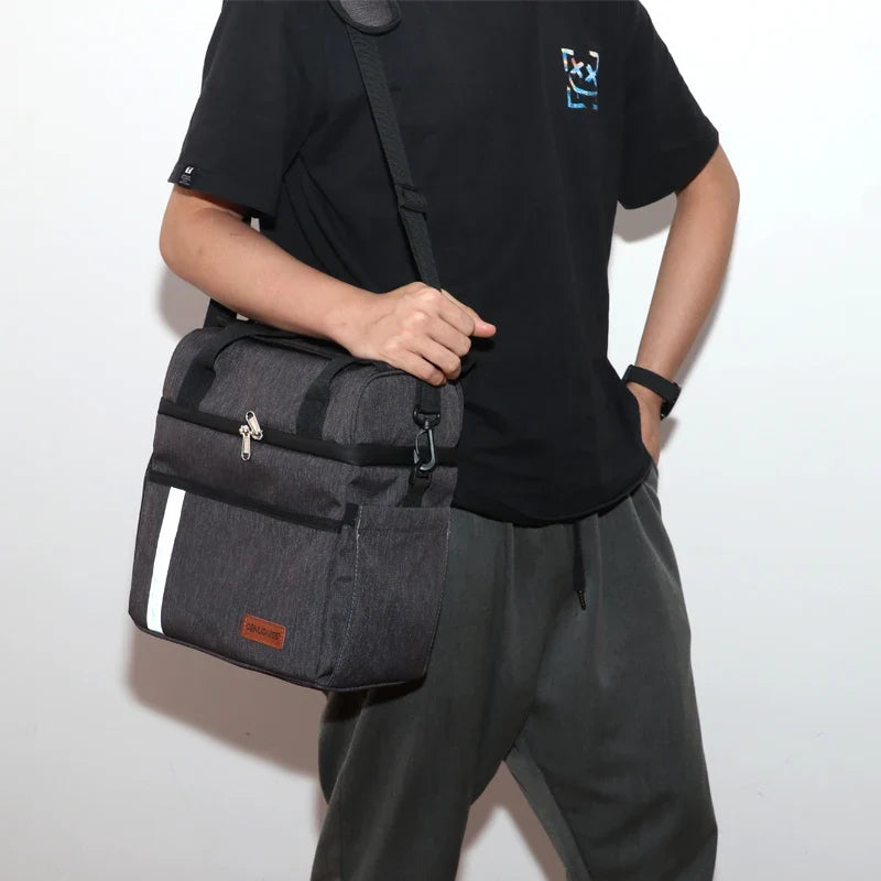 15L Double-Layer Shoulder Thermal Bag
