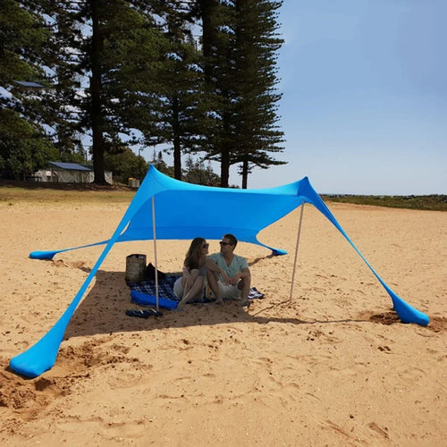 Barraca de praia portátil ao ar livre, abrigo solar, barracas de acampamento, barraca de praia de uma peça, UPF50 +, tenda familiar
