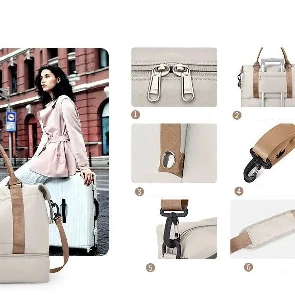 Floless Travel Bag with Shoe Compartment