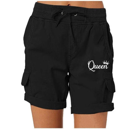 Carga Shorts Casual Cordão Elástico na cintura das Mulheres Impresso Verão Shorts Ativos Shorts Trabalho Caminhadas Ao Ar Livre Legal Praia Shorts