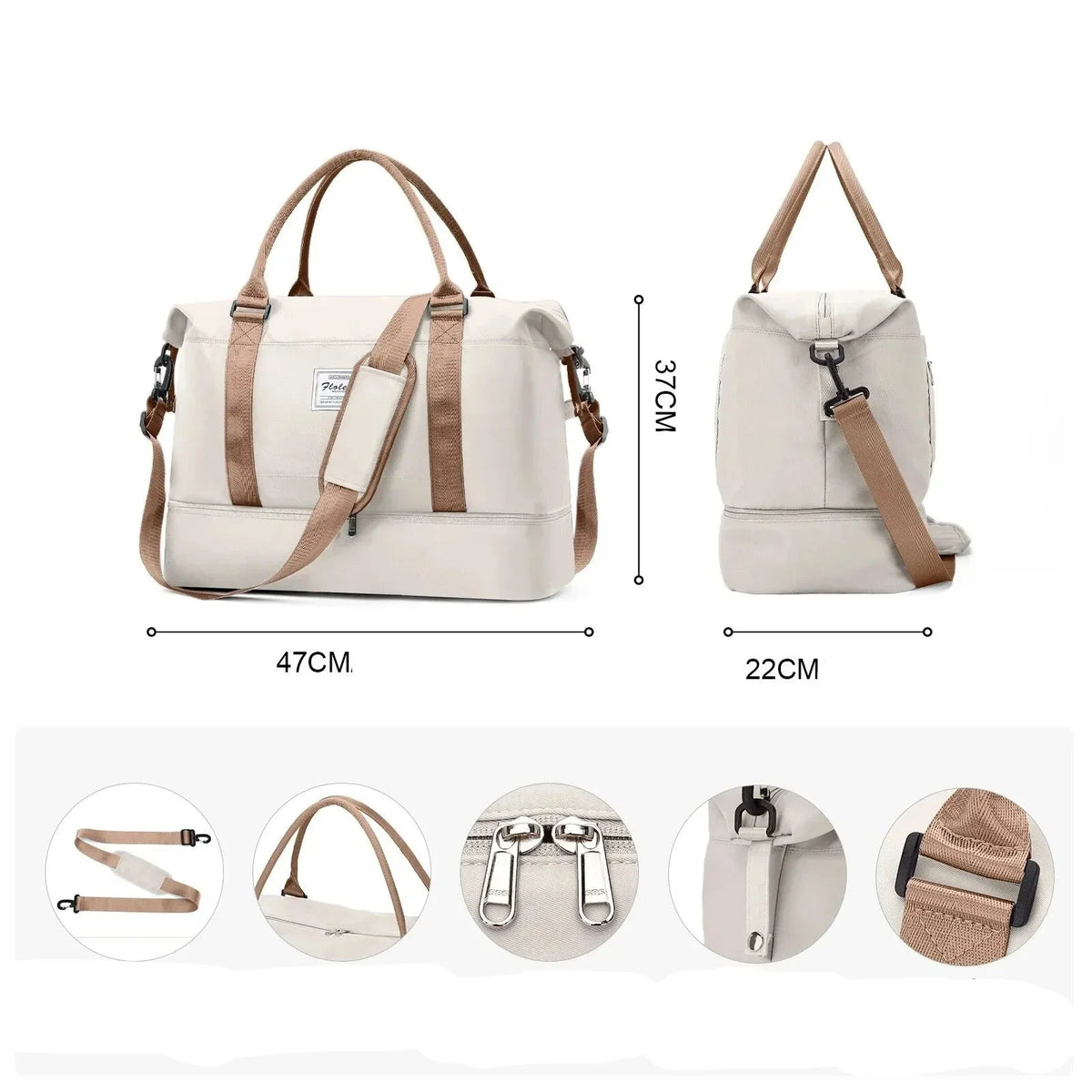 Floless Travel Bag with Shoe Compartment