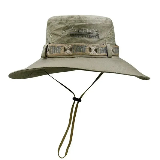 Chapéu de aba larga para homens, proteção UV, chapéu de pescador, boné protetor solar de praia, Panamá, safári, caça, caminhadas, ao ar livre, verão
