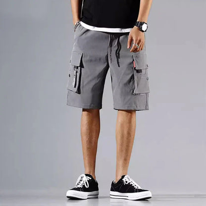 Shorts de trabalho masculinos para esportes e lazer, calções curtos com ajuste solto e cortado, verão 2020