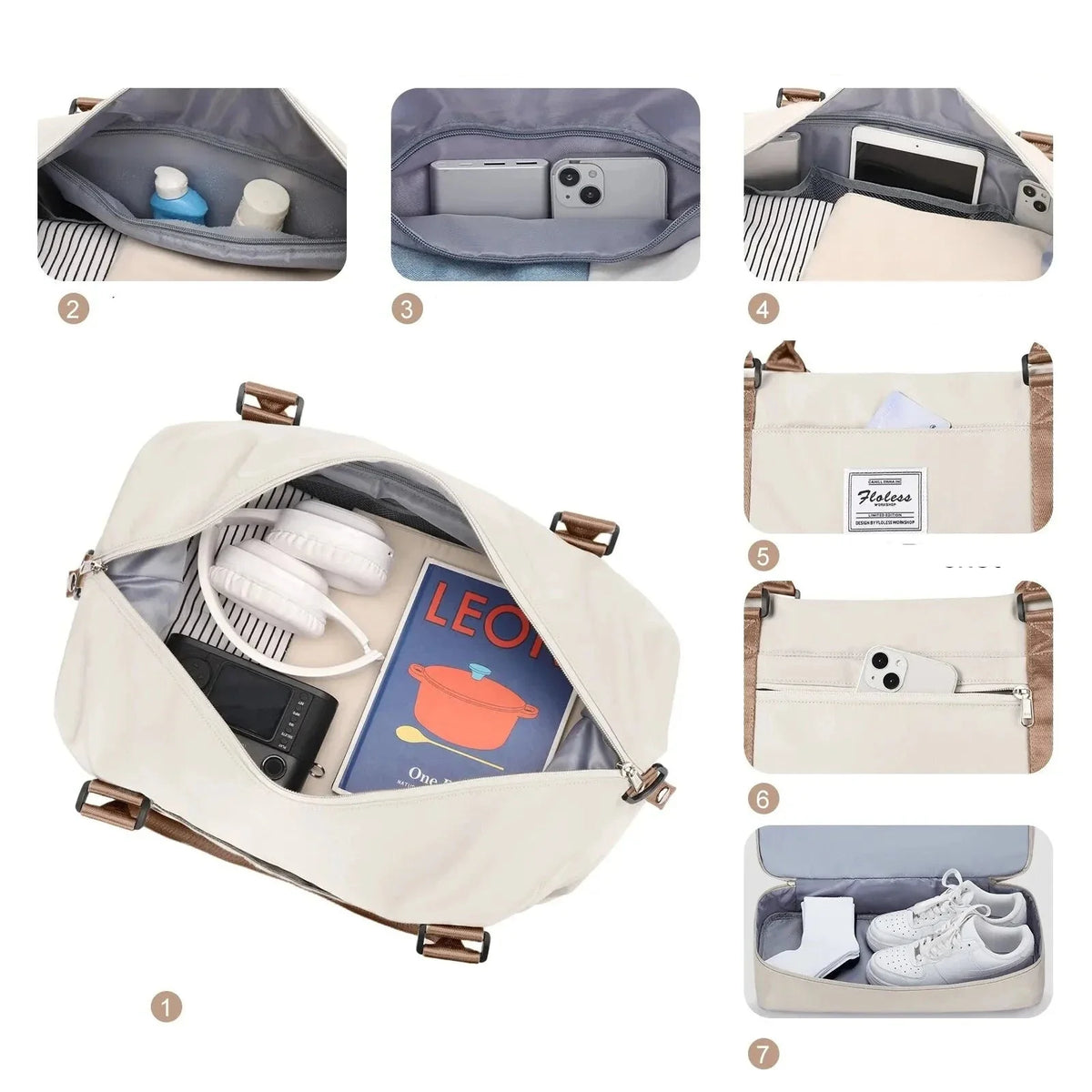Floless Travel Bag with Shoe Compartment