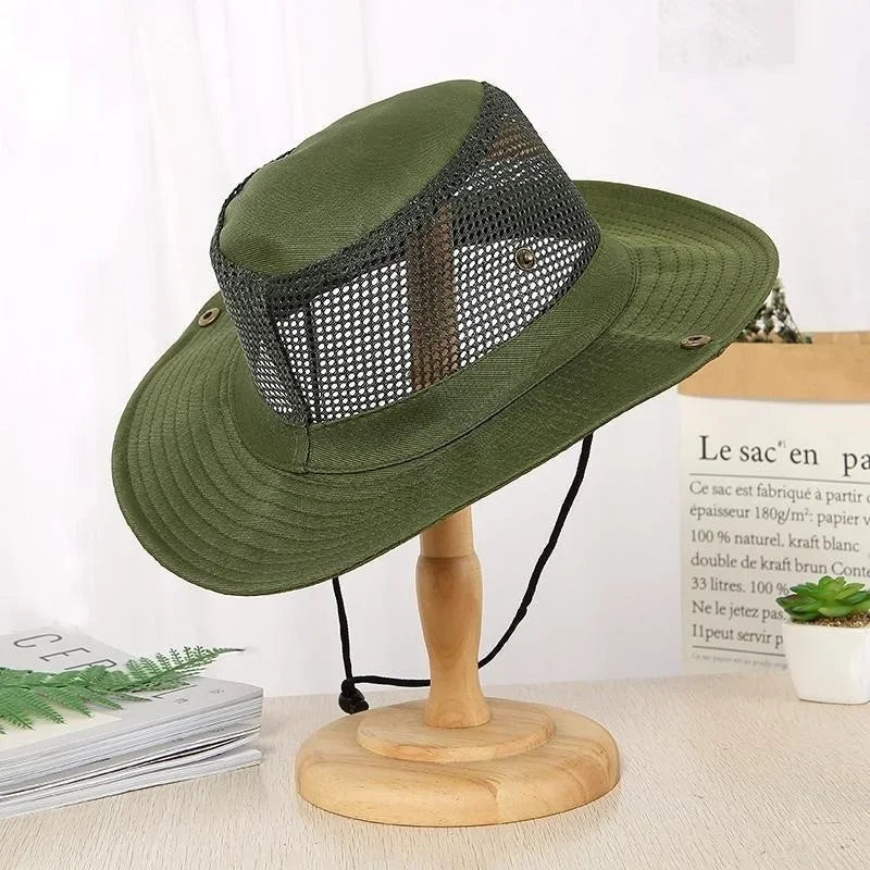 Chapéu de balde respirável para homens, boné de pescador dobrável, sol ao ar livre, bonés de pesca, trekking, praia, vários estilos, verão