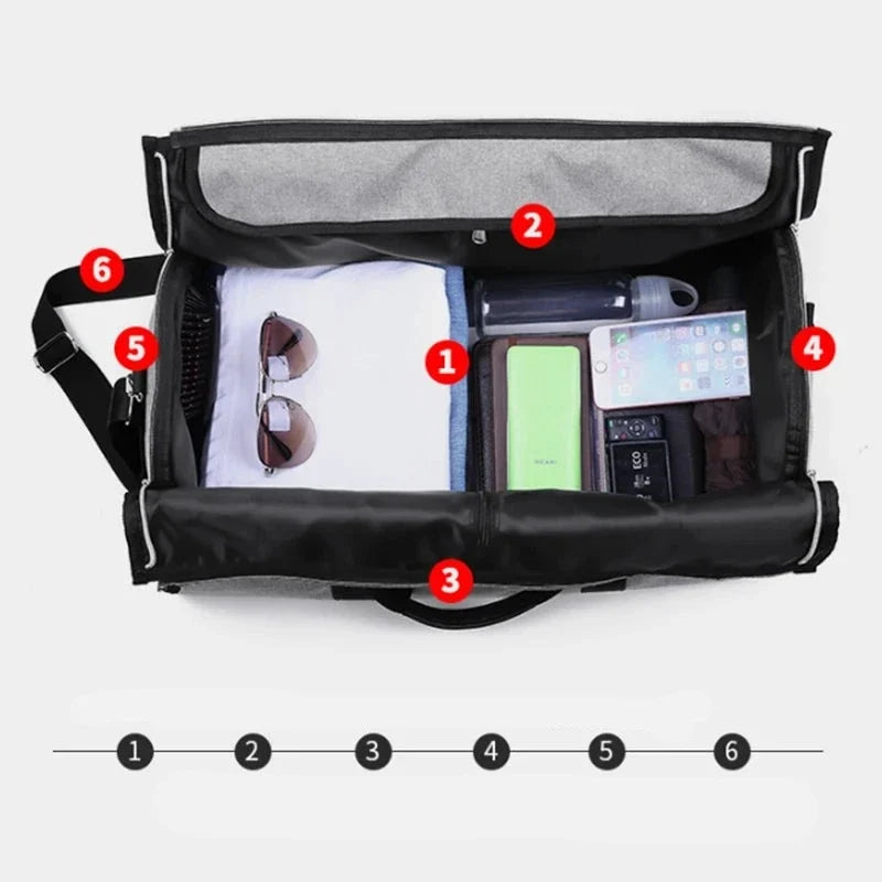 Multi-Function Luggage with Built-in Hanger