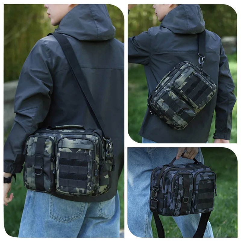 Trekking bolsas táticas bolsa de ombro acampamento para o homem caminhadas viagem escalada pesca estilingue crossbody ao ar livre fim de semana molle saco