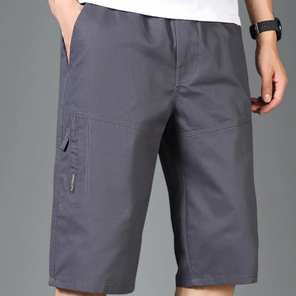 Calção reta de algodão puro masculino, monocromático, solto, de bolso, até o joelho, calça curta com tudo a combinar, casual, moda masculina, verão
