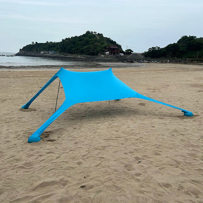 Barraca de praia portátil ao ar livre, abrigo solar, barracas de acampamento, barraca de praia de uma peça, UPF50 +, tenda familiar