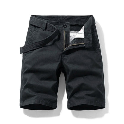 Shorts de algodão puro multi bolso masculino, grandes dimensões, solto, reto, perna, cinco pontos, casual, shorts de praia acima do joelho, verão