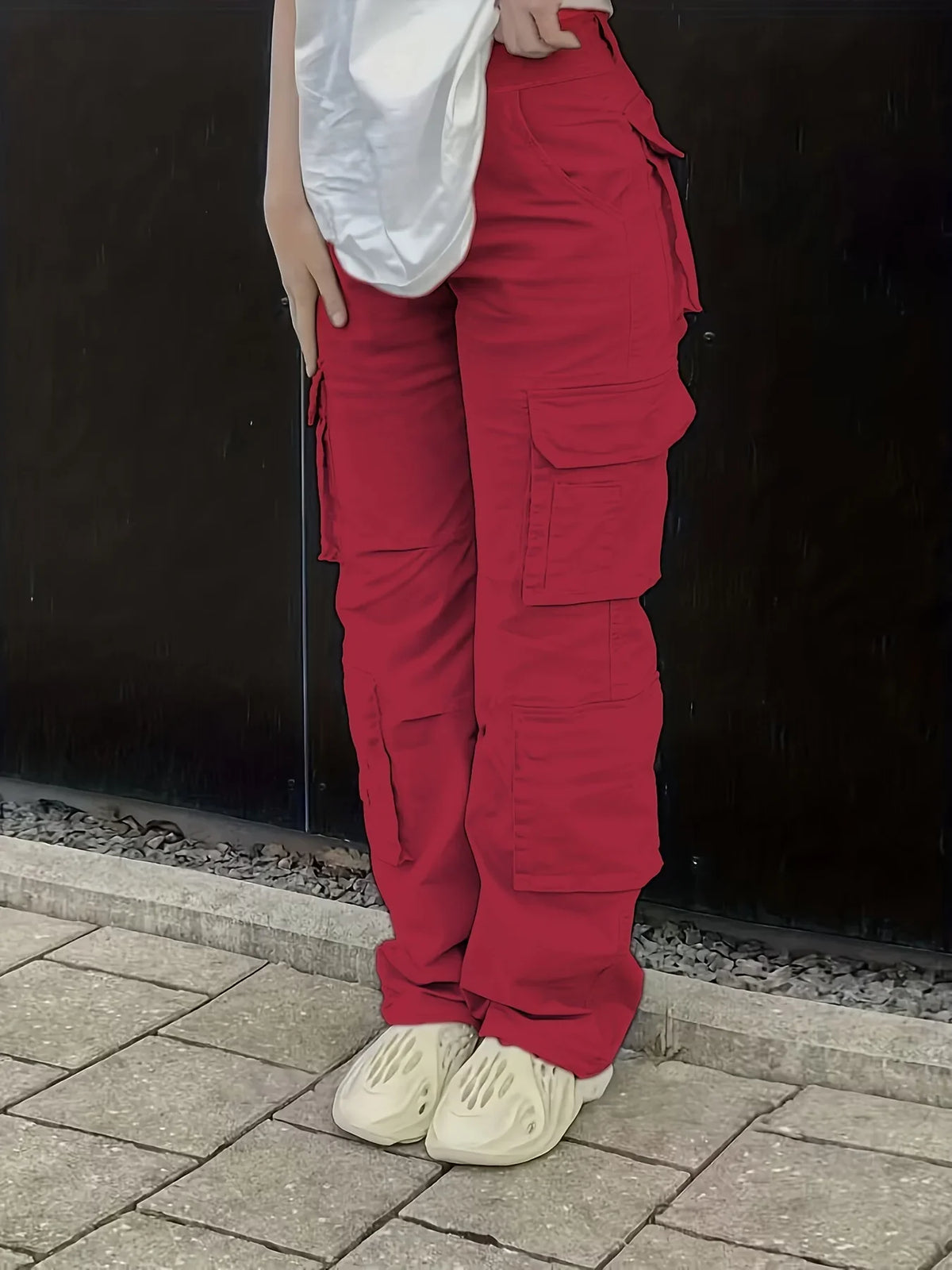 Calça jeans de cintura alta feminina, jeans casual, rua, estilo hip-hop, na moda, Y2K