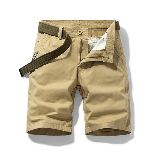 Shorts de algodão puro multi bolso masculino, grandes dimensões, solto, reto, perna, cinco pontos, casual, shorts de praia acima do joelho, verão