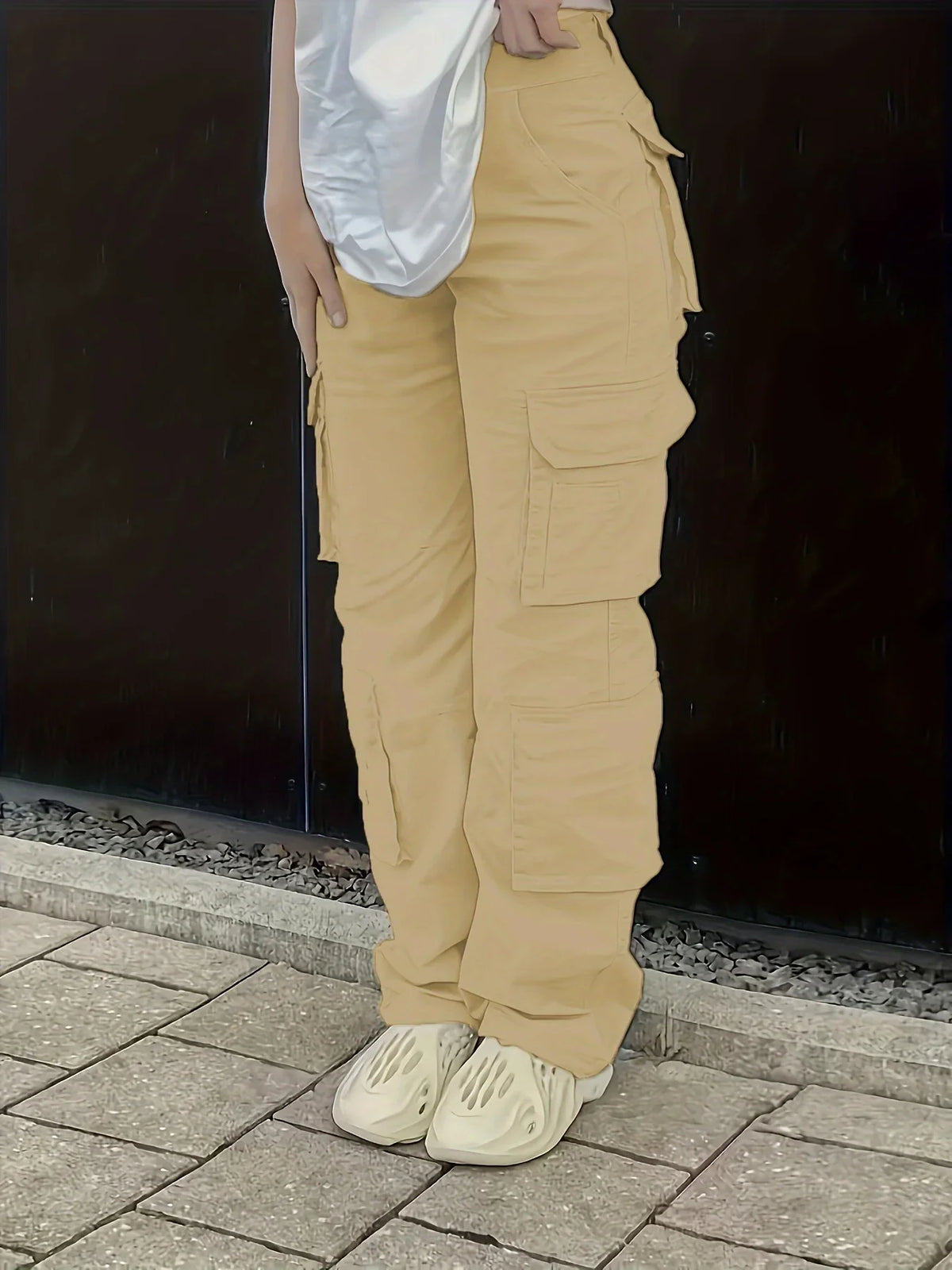 Calça jeans de cintura alta feminina, jeans casual, rua, estilo hip-hop, na moda, Y2K