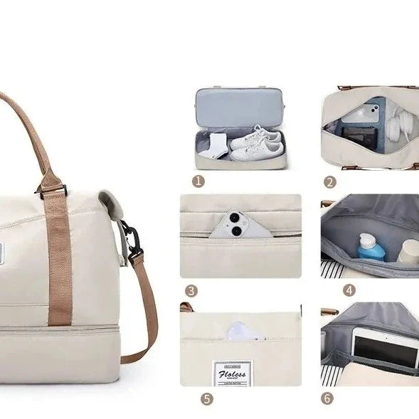 Floless Travel Bag with Shoe Compartment