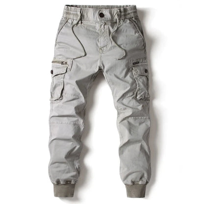 Calças cáqui de bolso múltiplo para homens, corredores táticos casuais, calças pretas do exército, roupa de algodão, moda, nova, 2024