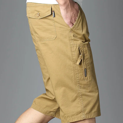 Calção reta de algodão puro masculino, monocromático, solto, de bolso, até o joelho, calça curta com tudo a combinar, casual, moda masculina, verão