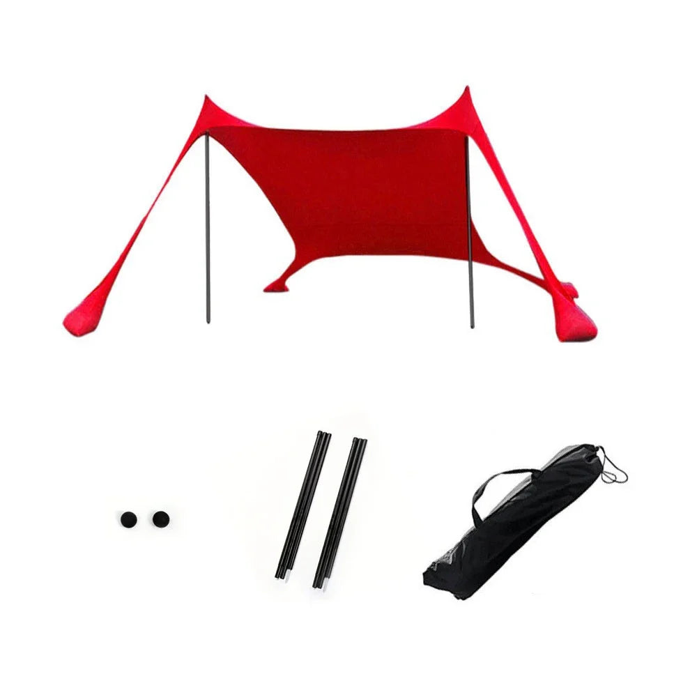 Barraca de praia portátil ao ar livre, abrigo solar, barracas de acampamento, barraca de praia de uma peça, UPF50 +, tenda familiar