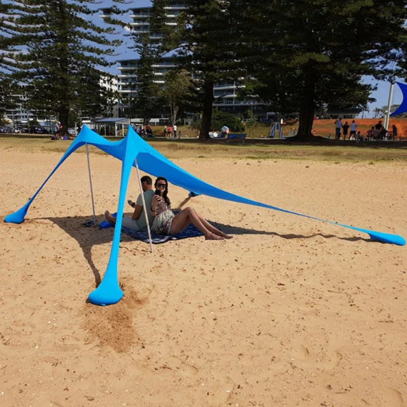 Barraca de praia portátil ao ar livre, abrigo solar, barracas de acampamento, barraca de praia de uma peça, UPF50 +, tenda familiar