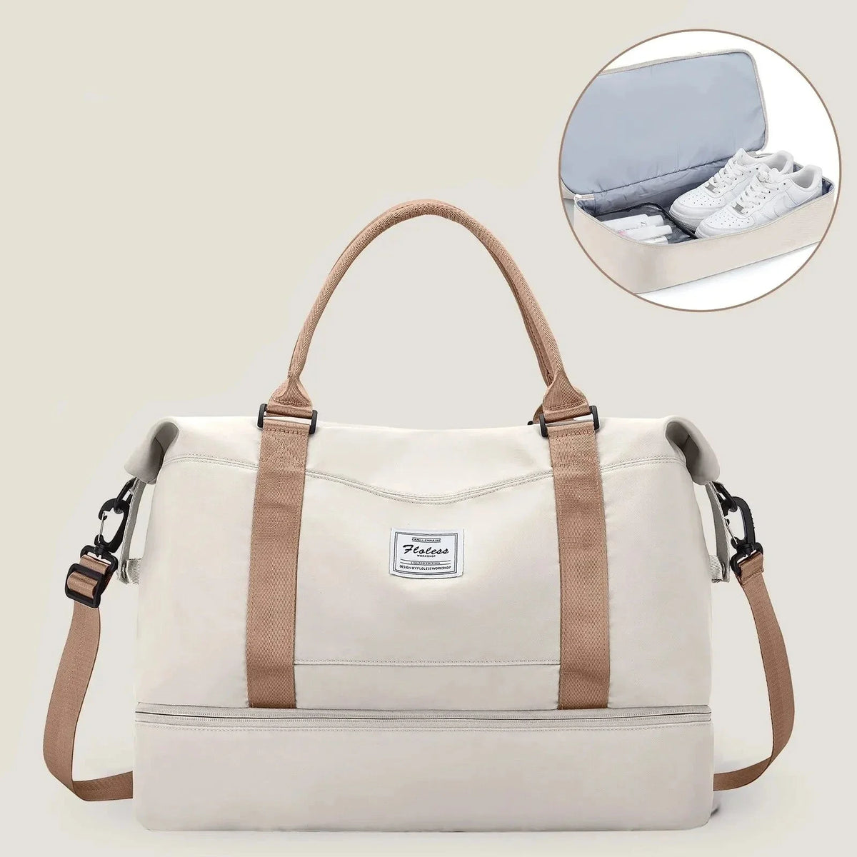 Floless Travel Bag with Shoe Compartment